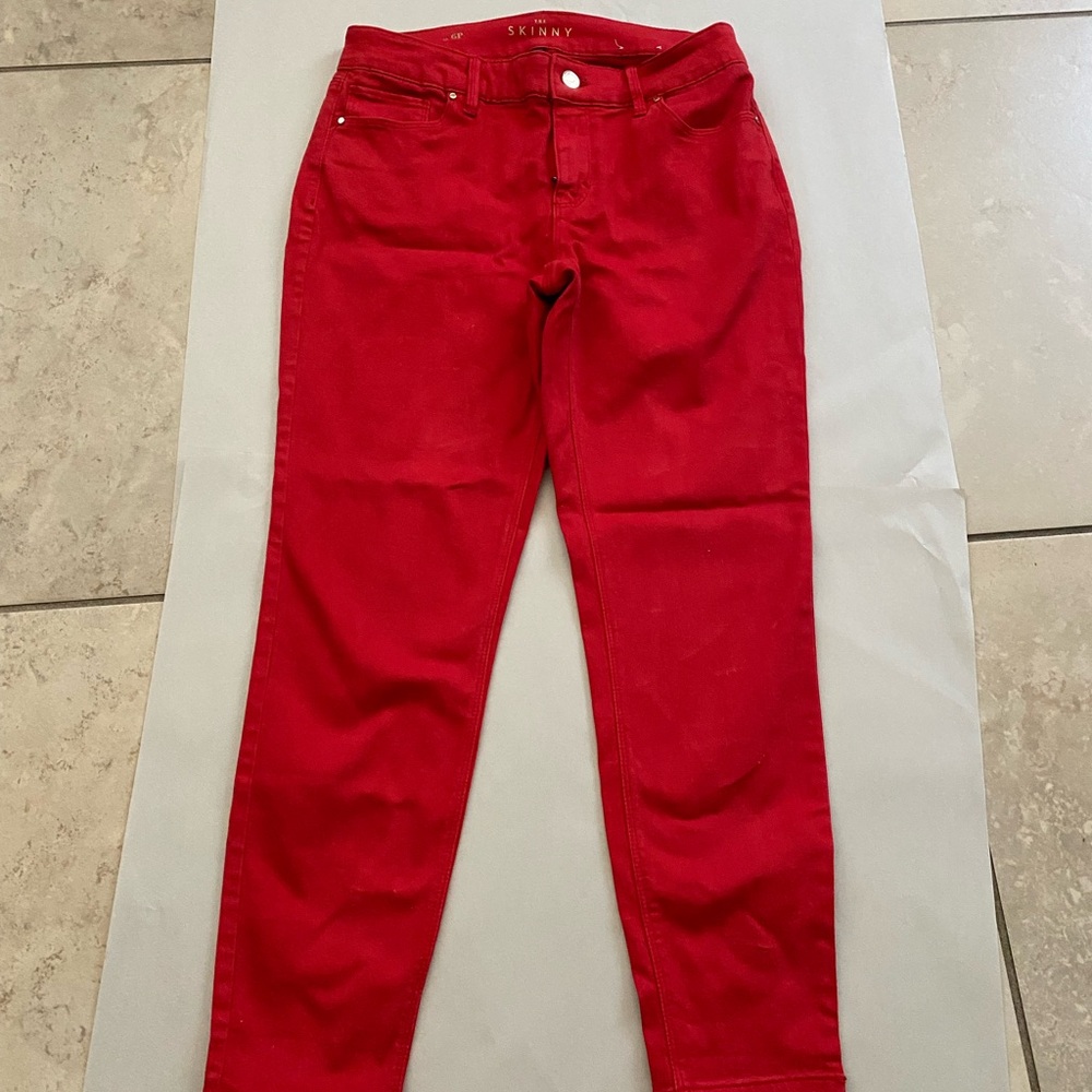 White House Black Market Skinny Jeans in Red